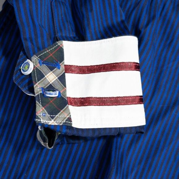 Robert Graham Shirt Mens Medium Tailored Fit Flip Contrast Cuff Button Front - Picture 5 of 13